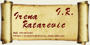 Irena Ratarević vizit kartica